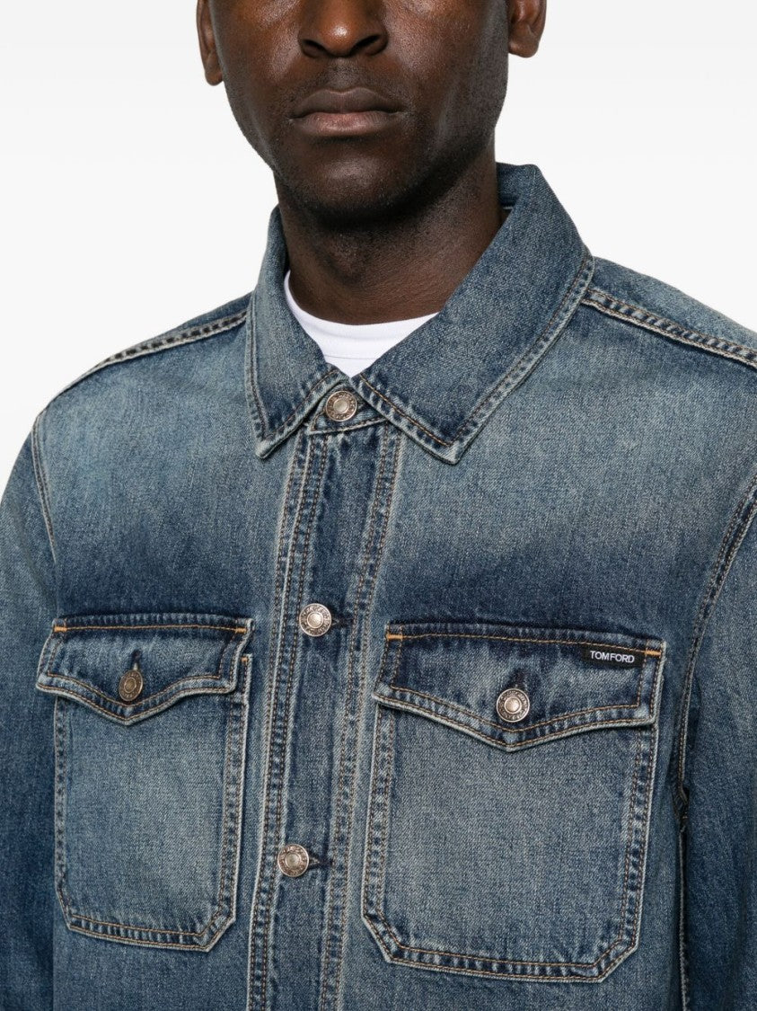 Tom Ford Flap-Pocket Denim Shirt