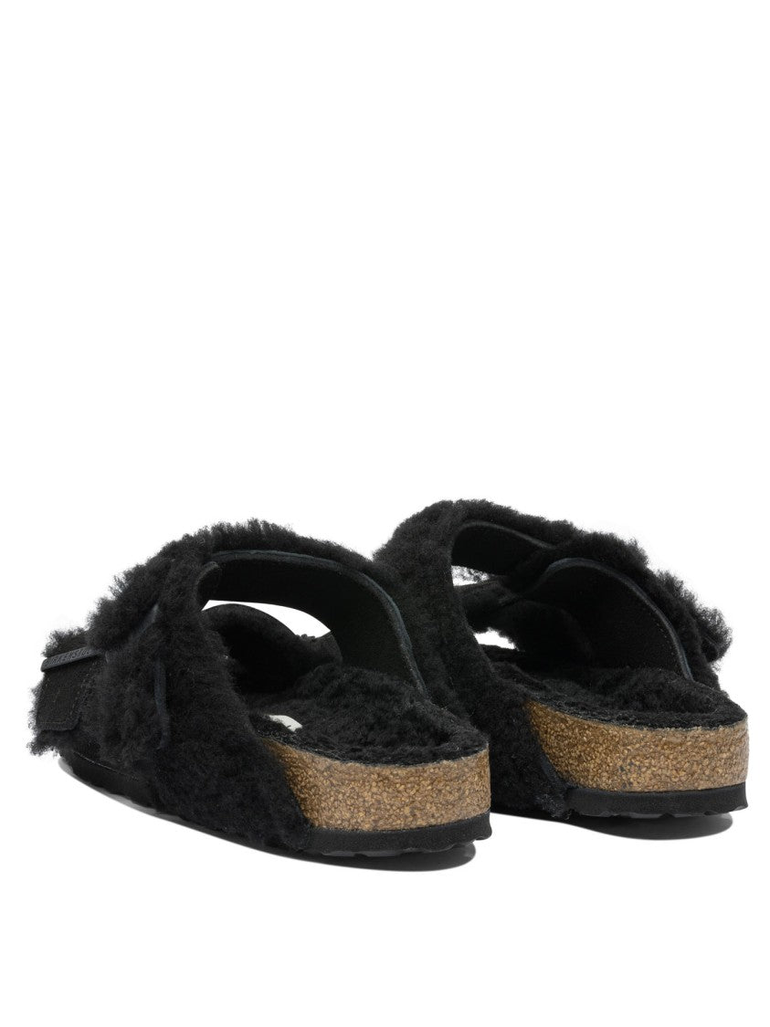 Birkenstock Shearling Suede Sandals