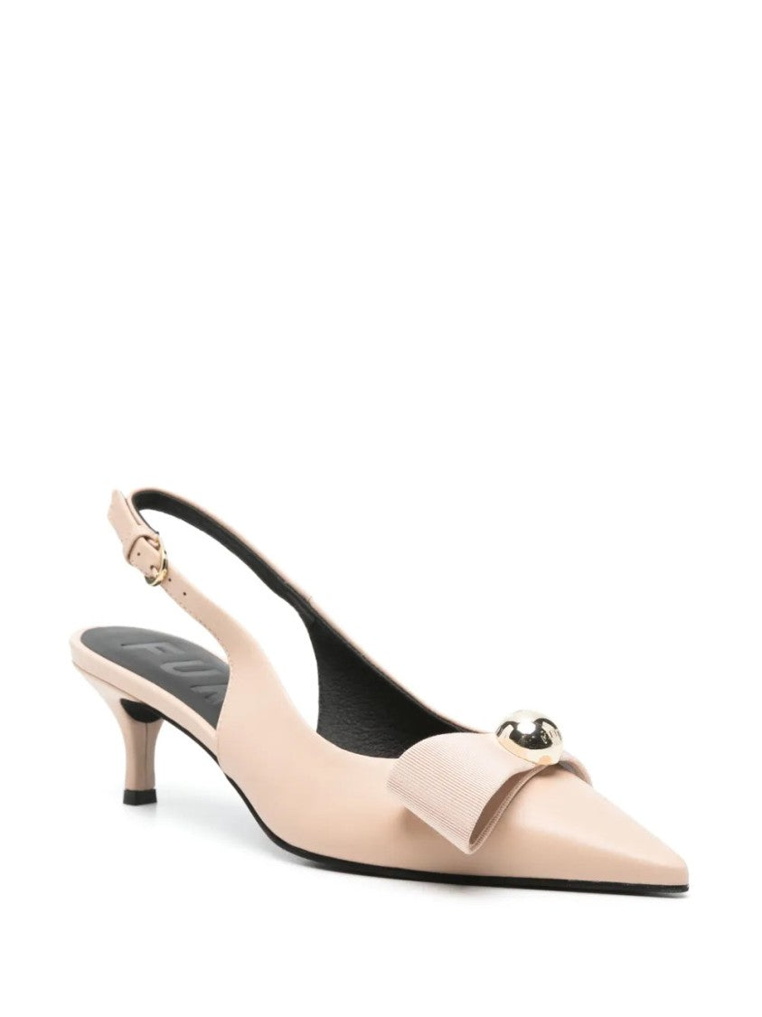 Furla Beige Sheep Leather Slingback Pumps