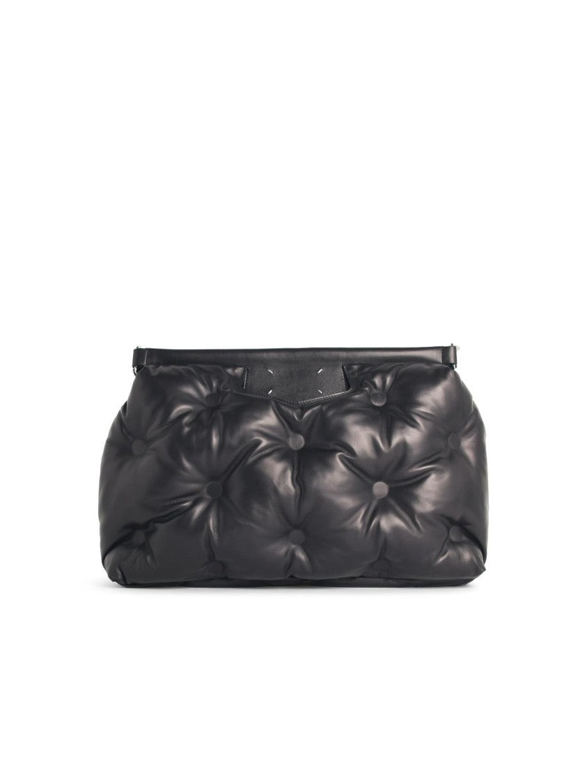 Maison Margiela Glam Slam Classique' Large Black Leather Bag