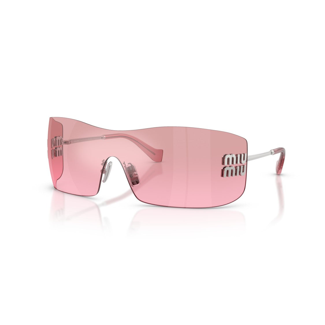 Miu Miu Rimless Sunglasses With Continuous Pink Lens