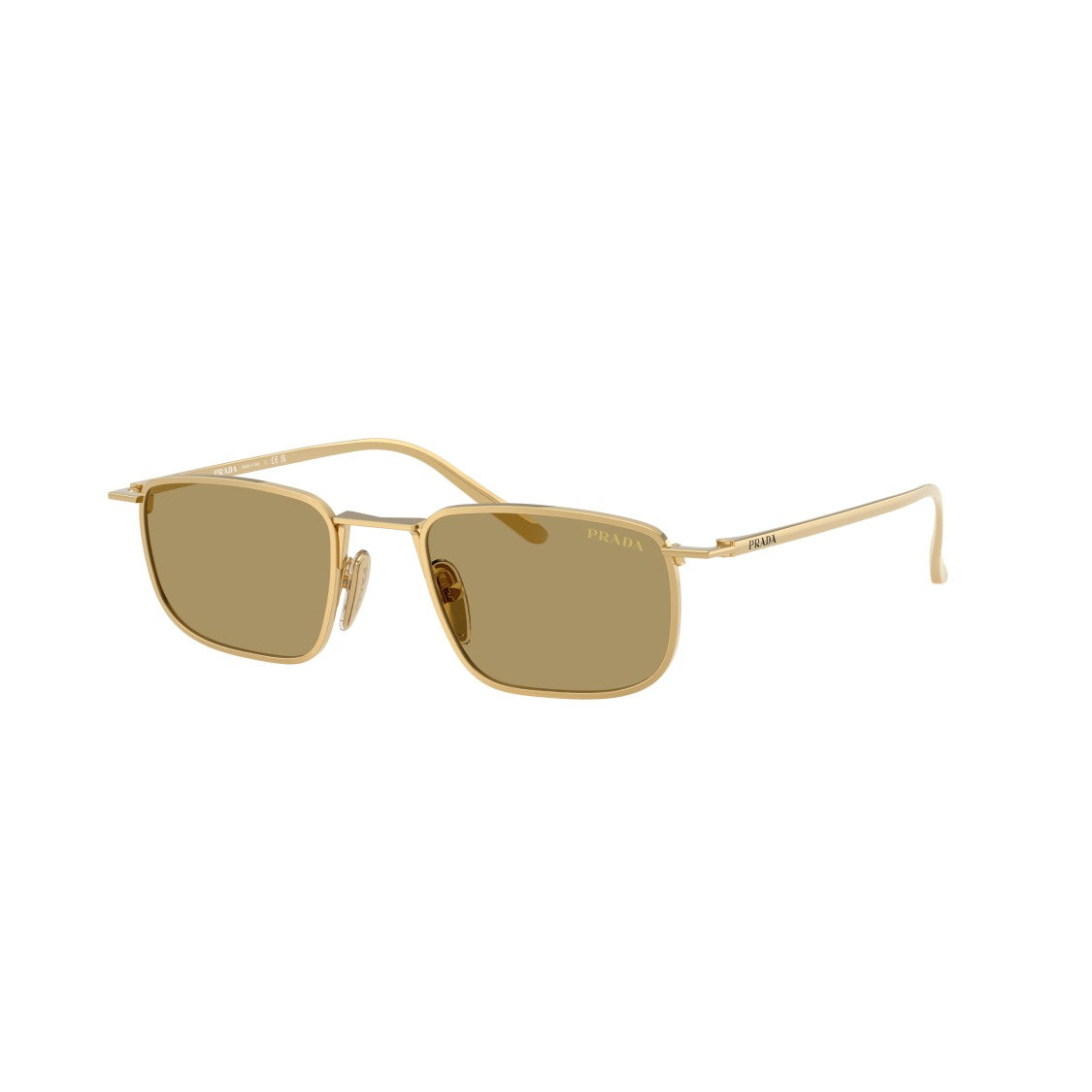 Prada 0Pr D52s Rectangular Gold Metal Frame Sunglasses