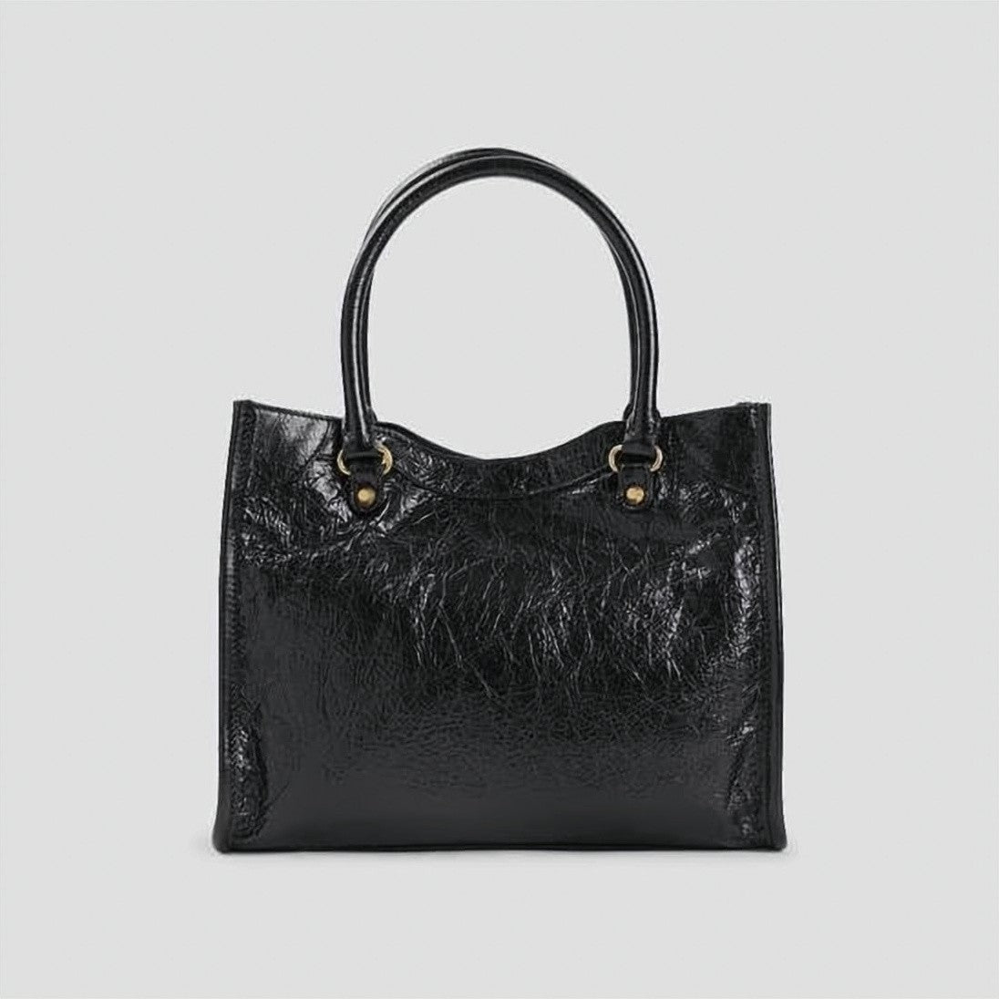 Balenciaga Textured Lambskin Shoulder Bag With Structured Silhouette