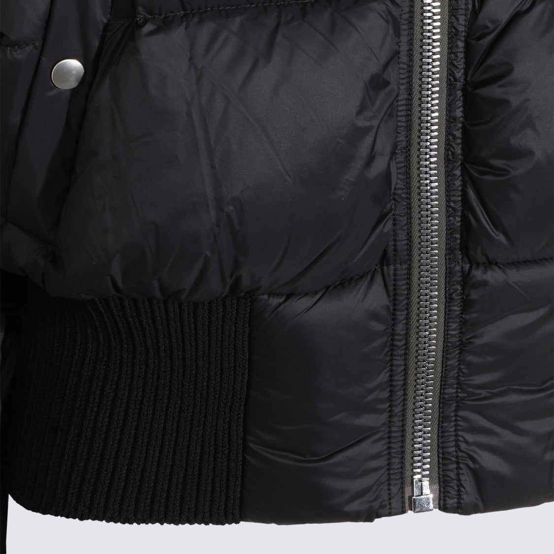 Rick Owens Cropped Puffer Coat With Padded Hood And Snap-Button Pockets