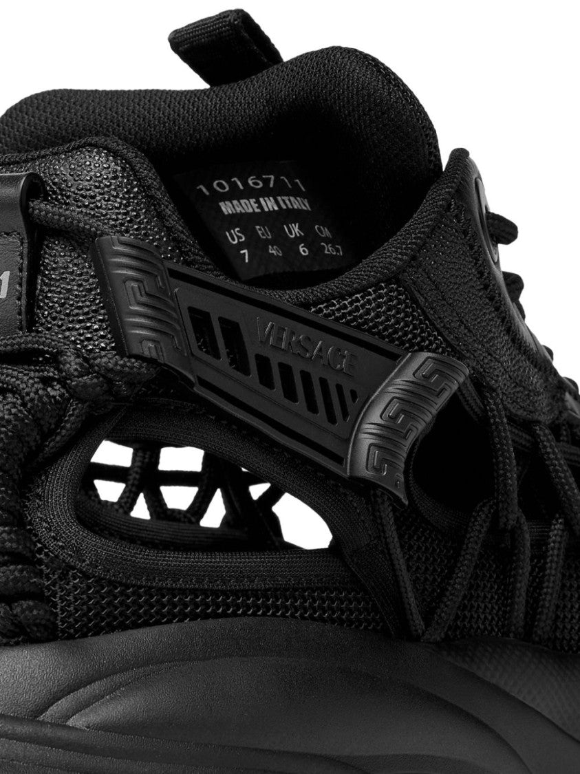 Versace Black Panelled Sneakers With Cut-Out Detailing