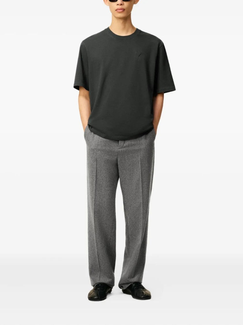 Ami Heart-Embossed Cotton T-Shirt