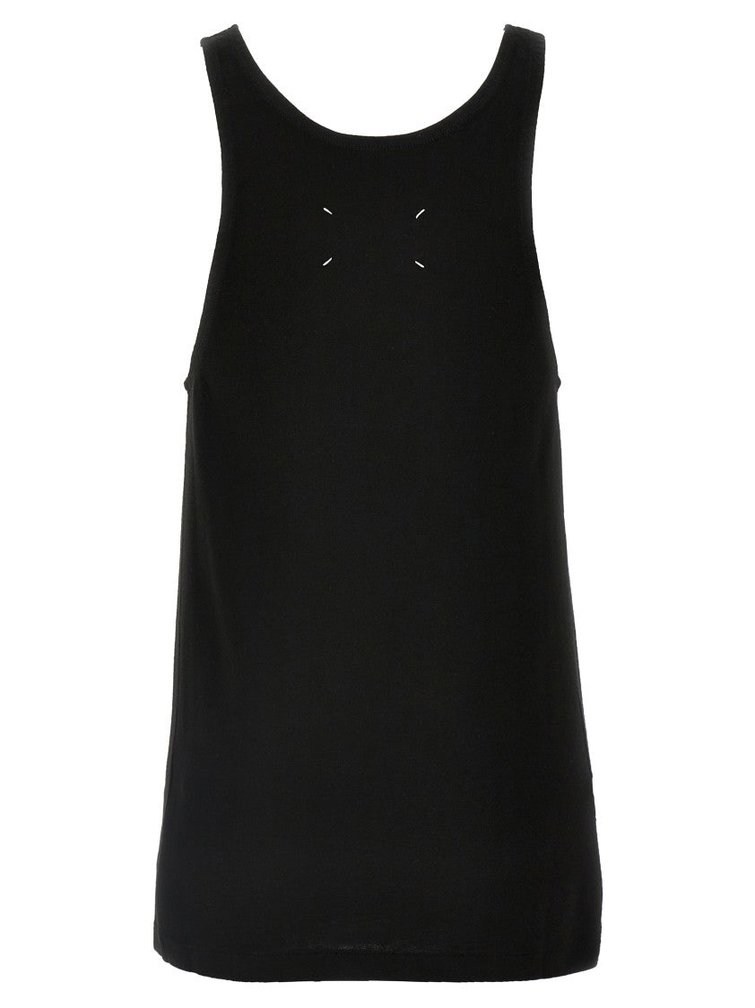 Maison Margiela Used-Effect Logo Tank Top
