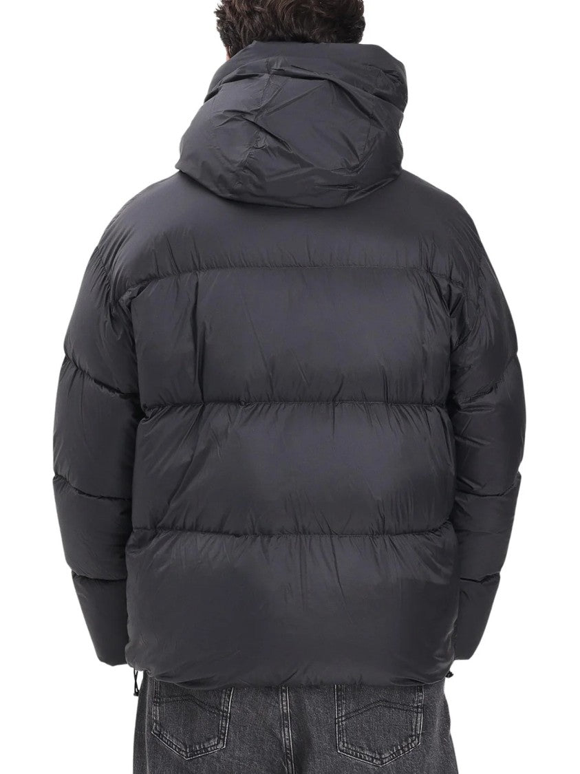 Armani Exchange Black Quilted Hooded Polyamide Down Jacket