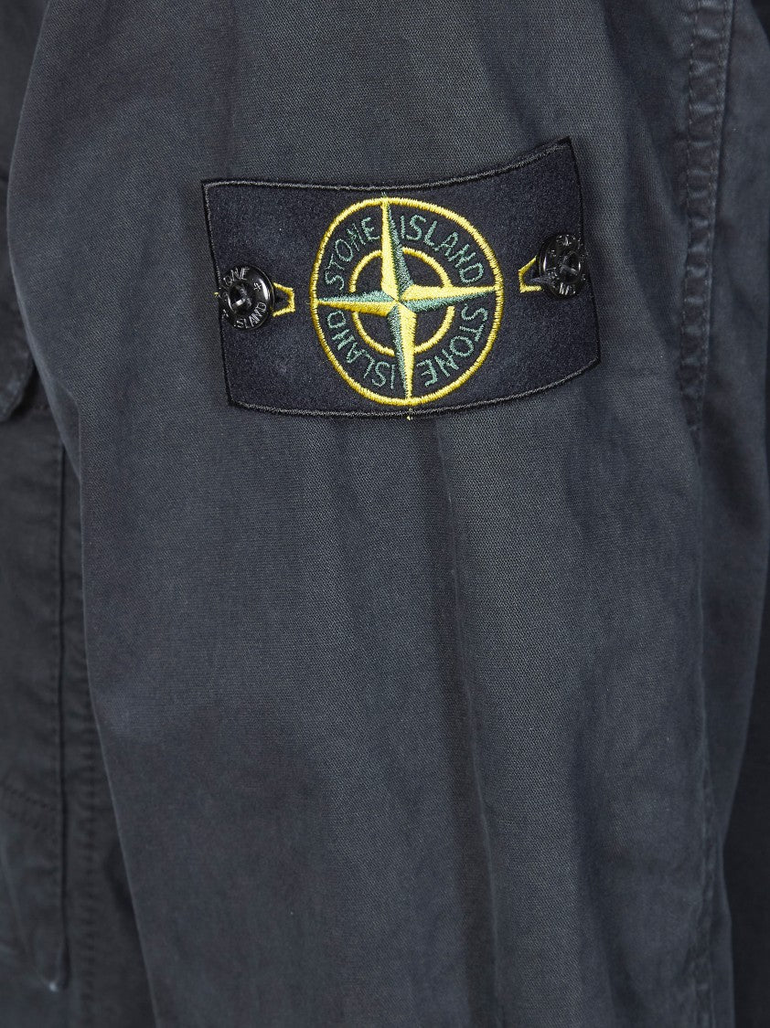 Stone Island Black Cotton Flap Pocket Jacket