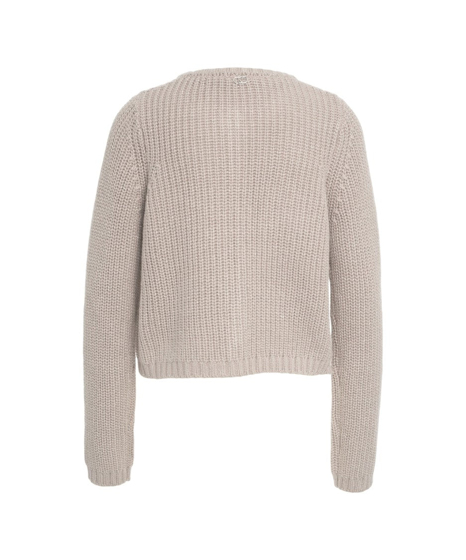 Liu Jo Lurex Knit Cardigan With Decorative Buttons