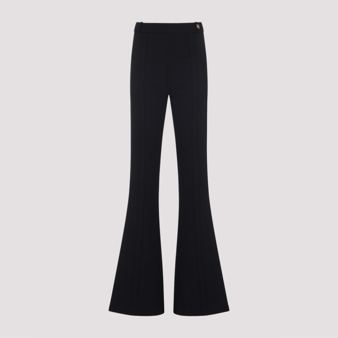 Elisabetta Franchi High-Waisted Flared Pants In Black Tech Fabric