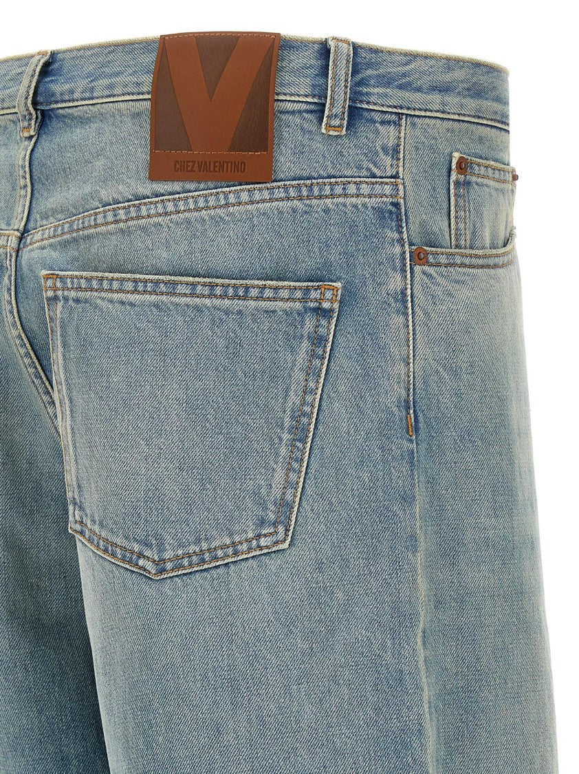 Valentino Garavani Stone-Washed Cotton Denim Jeans