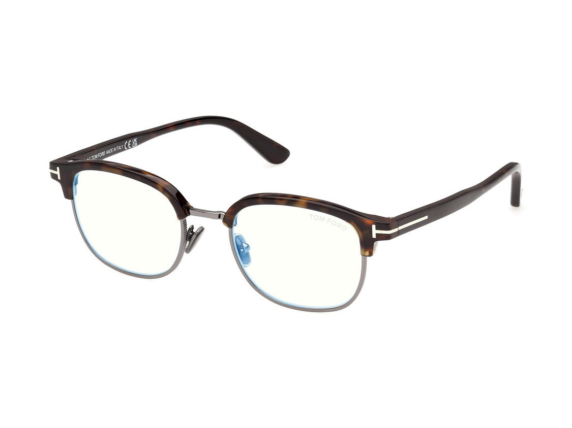 Tom Ford Ft6185-B Tortoiseshell Metallic Accent Square Sunglasses