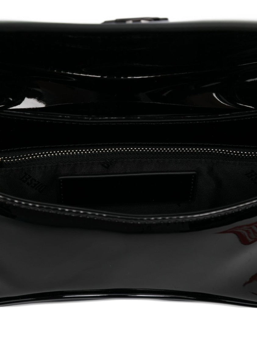 Diesel Curved Black Polyurethane Clutch