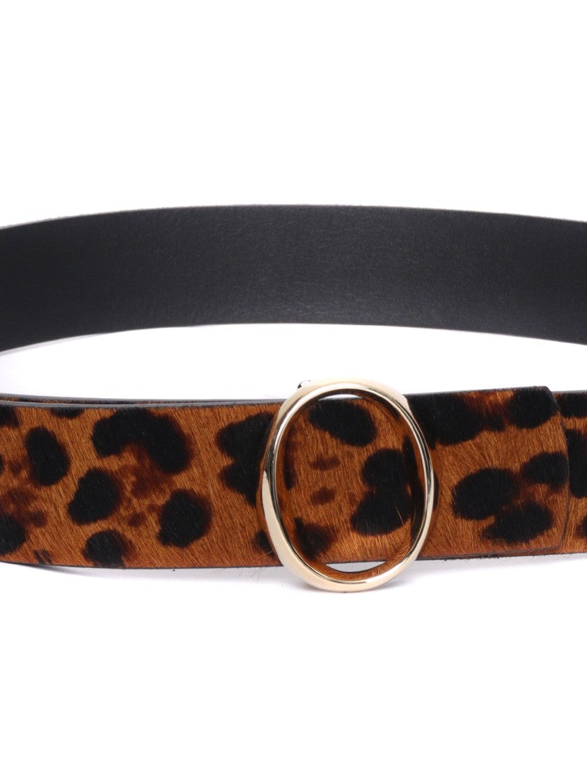 Claudio Orciani Leopard Sveva Leo Double Calf Hair Leather Belt