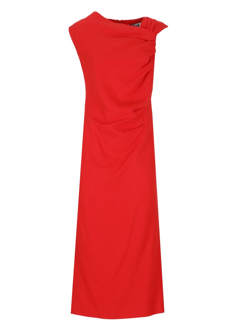 Msgm Red Viscose Dress