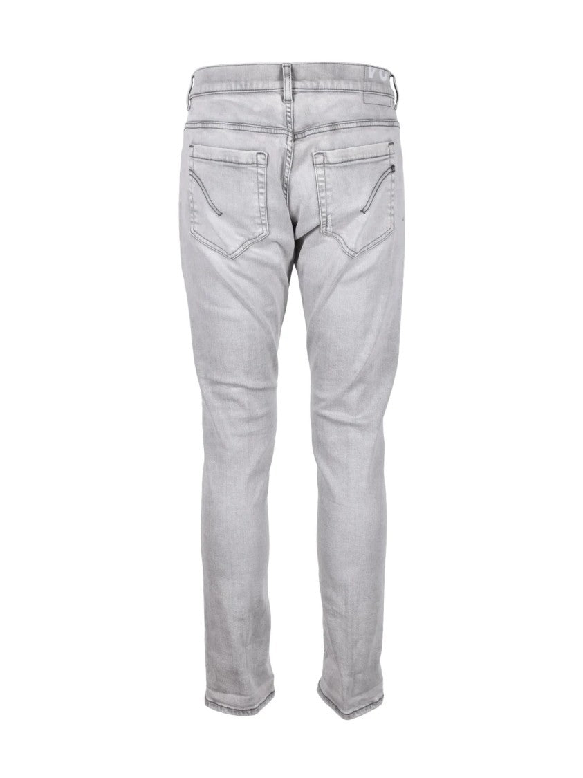 Dondup Light Grey Slim Fit Jeans With Subtle Distressed Detailing