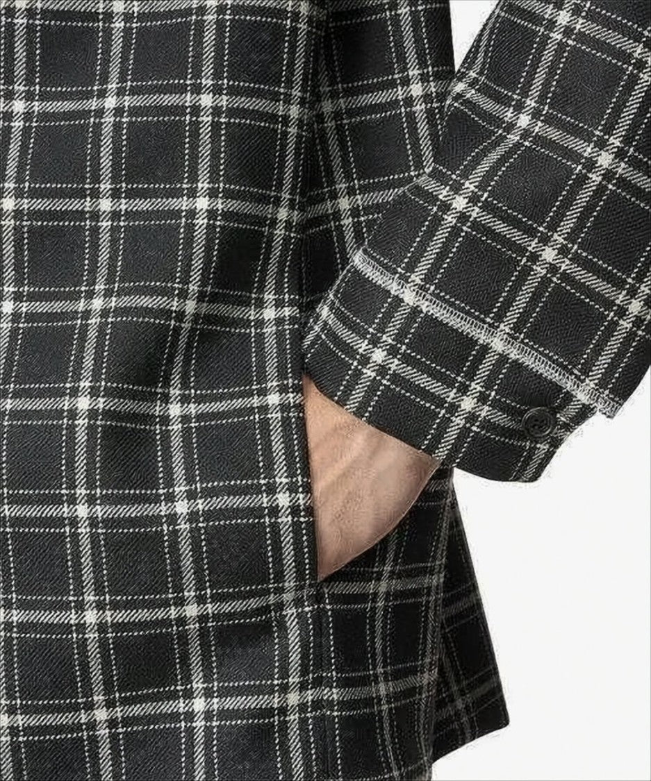 Marni Black And White Plaid Bomber Jacket With Structured Collar