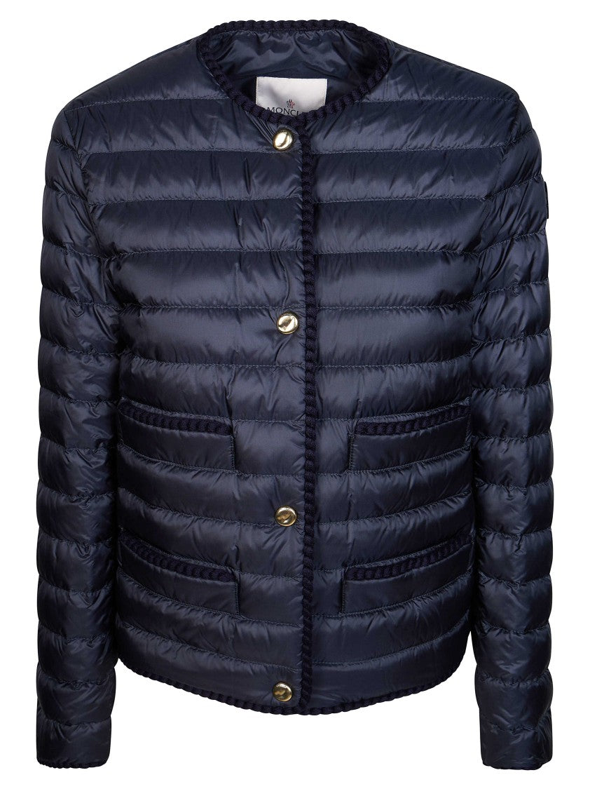 Moncler Circaete Cropped Quilted Gold Button Jacket