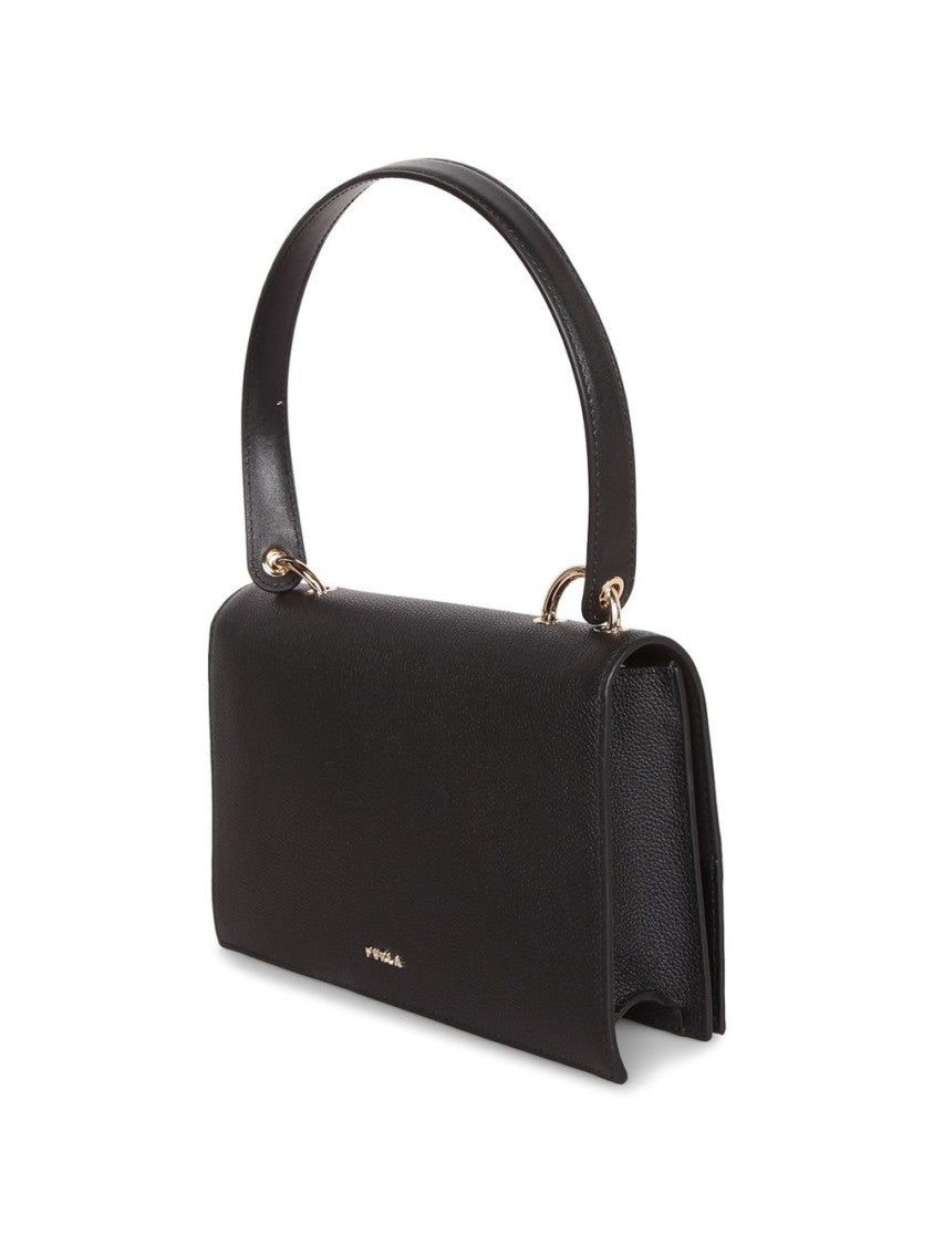 Furla Structured Chain Strap Gold-Clasp Handbag