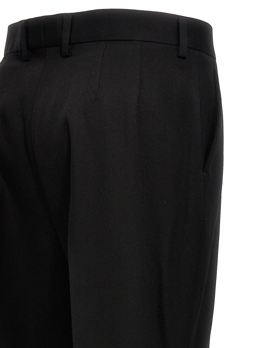 Lanvin Flare Wool Pants With Central Pleat