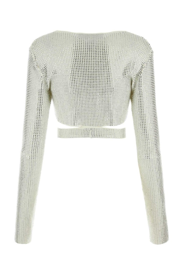 Andreâdamo Embellished Viscose Blend Top