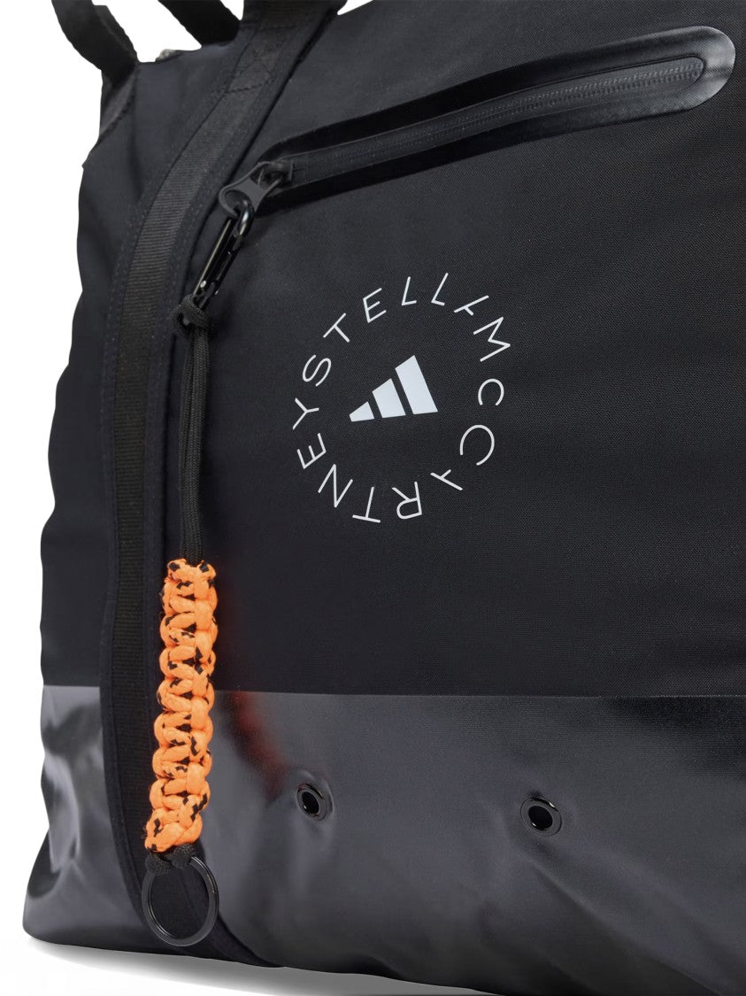 Adidas By Stella Mccartney Spacious Black Duffle Bag With Waterproof Details