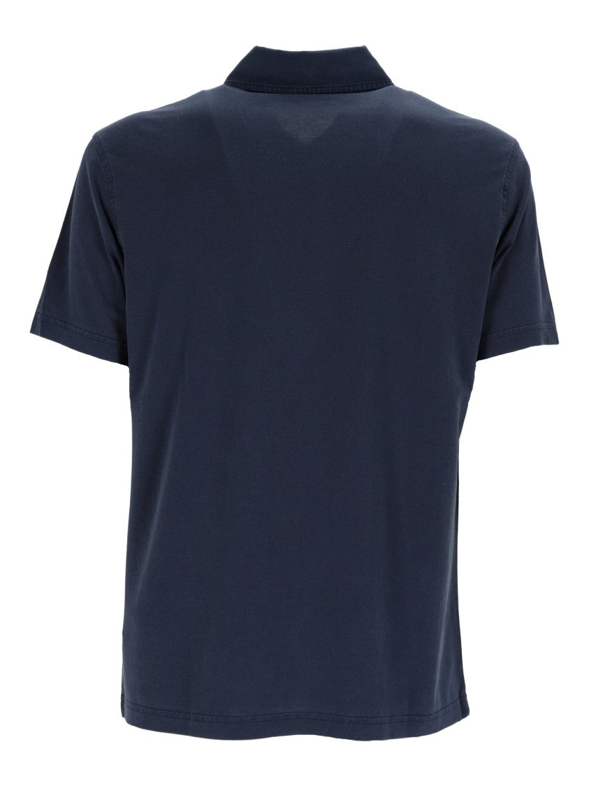 Fay Blue Jersey Frosted Embroidery Polo Shirt
