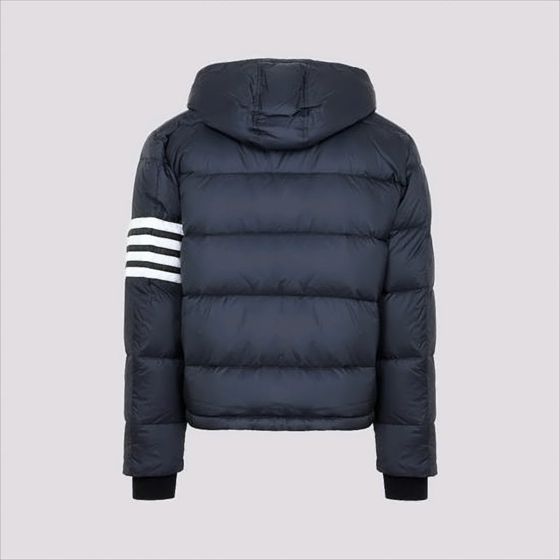 Thom Browne Quilted Padded Jacket With Detachable Hood And Bold Stripes