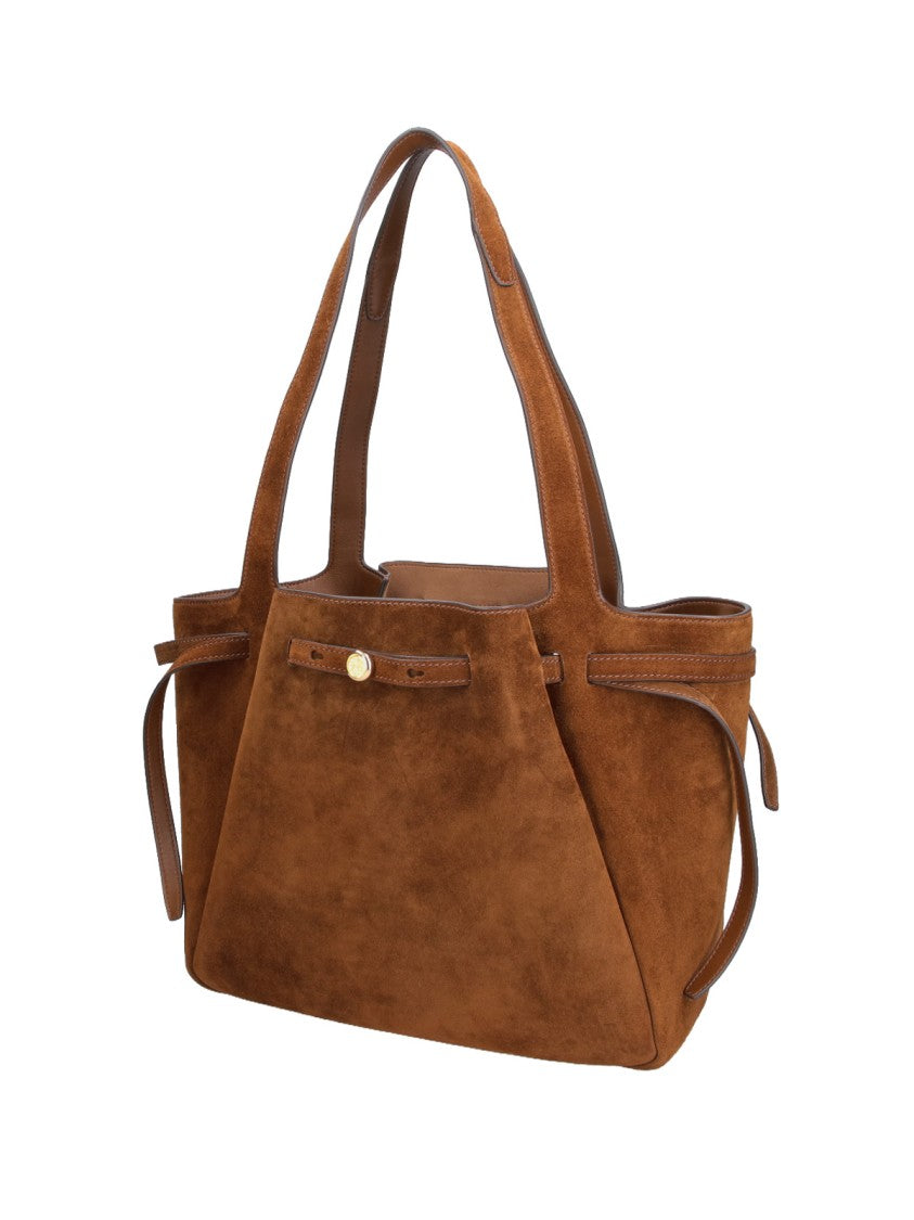 Tory Burch Brown Romy Suede Leather Tote Bag