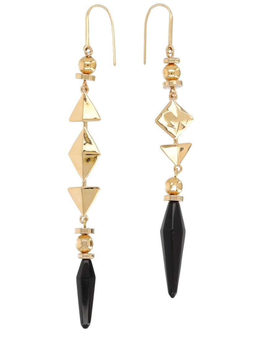 Isabel Marant Ida Geometric Brass Horn Earrings
