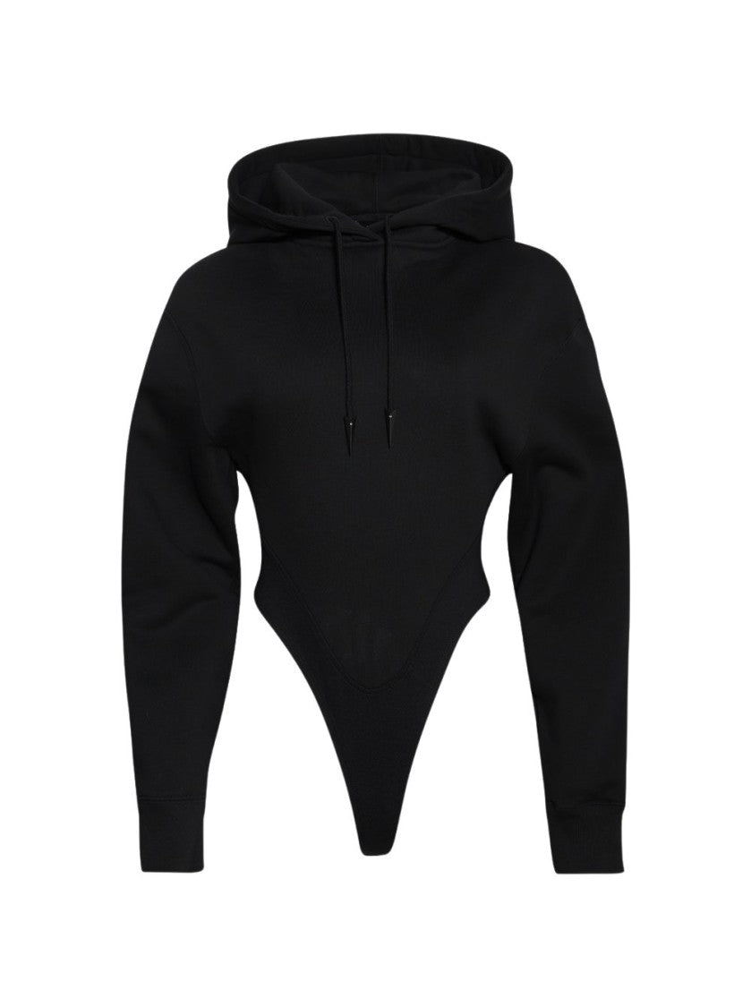 Mugler Hooded Bodysuit Black