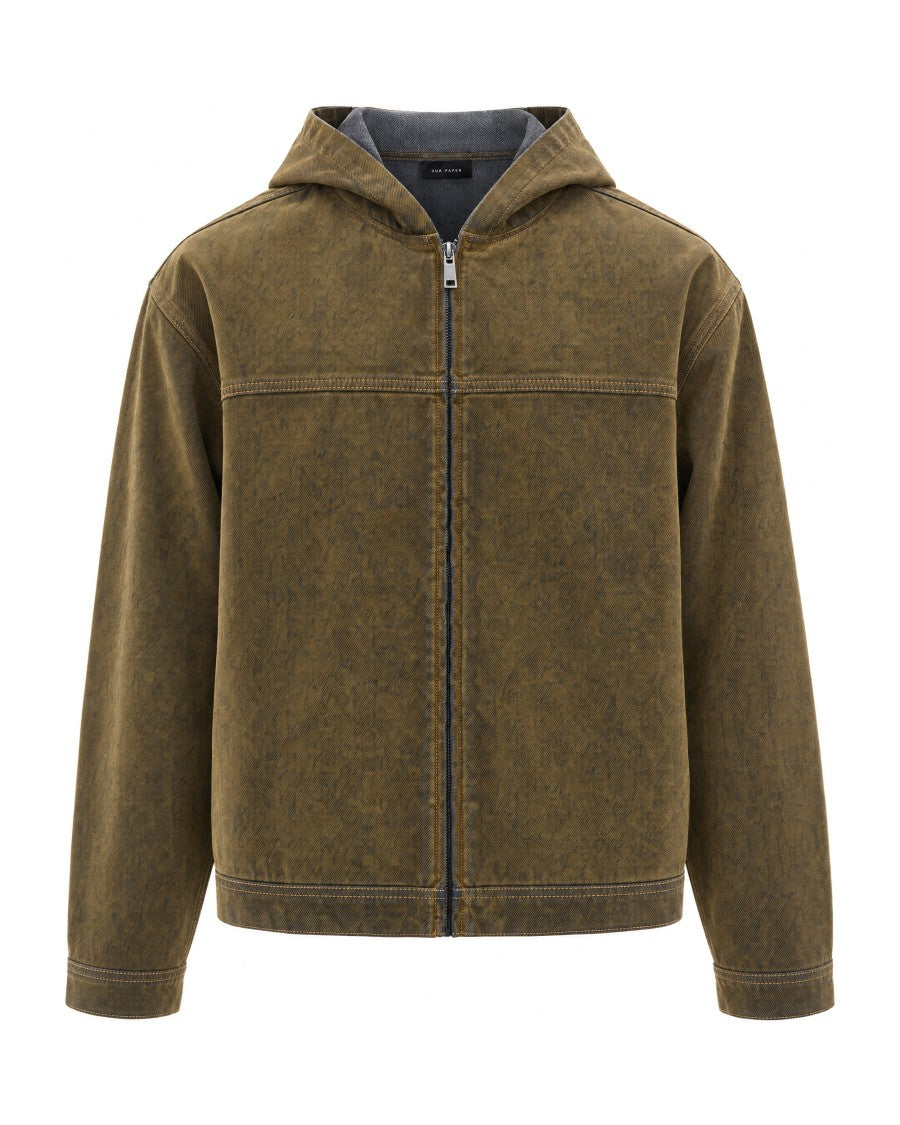 Daily Paper Olive Green Short Vintage Denim Jacket