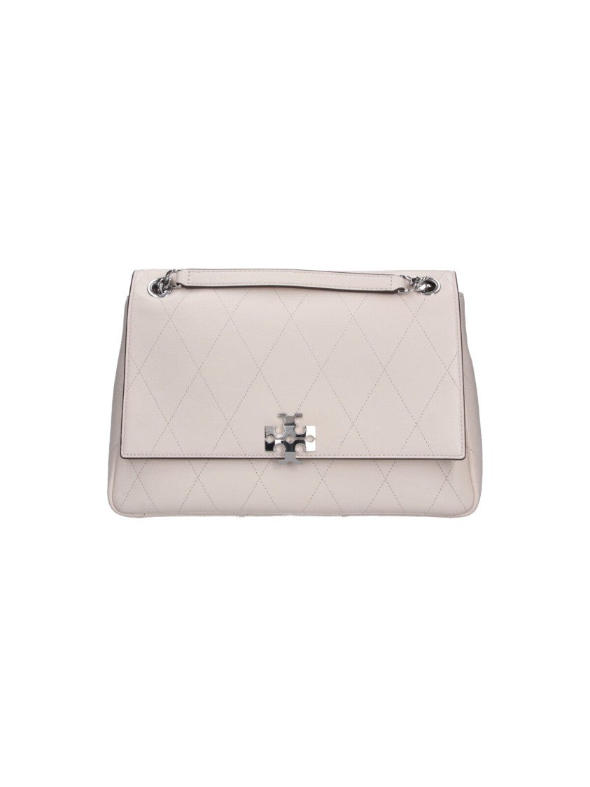 Tory Burch White Charlie Leather Shoulder Bag
