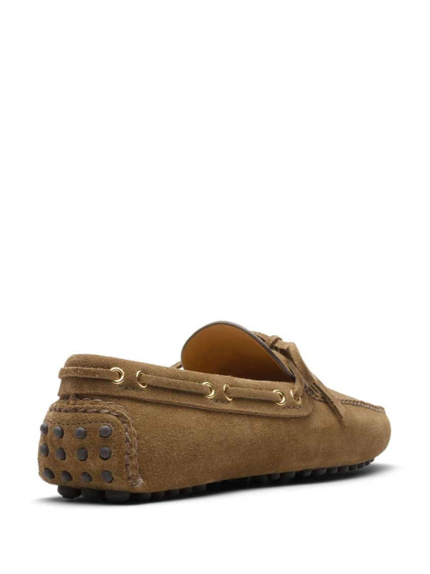 Car Shoe Camel Brown Calf Suede Moccasin