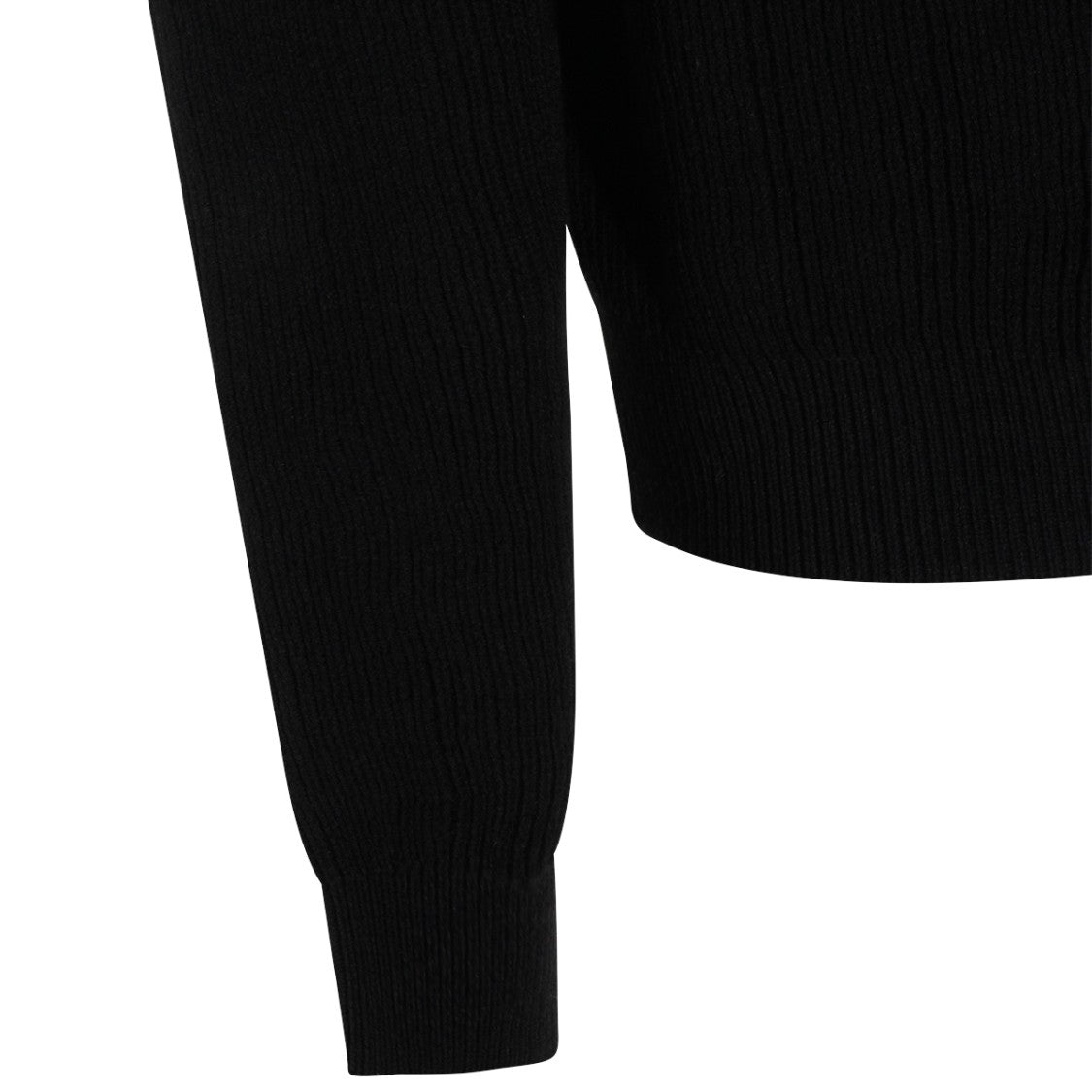 Rick Owens Black Wool Hooded Zip Sweater