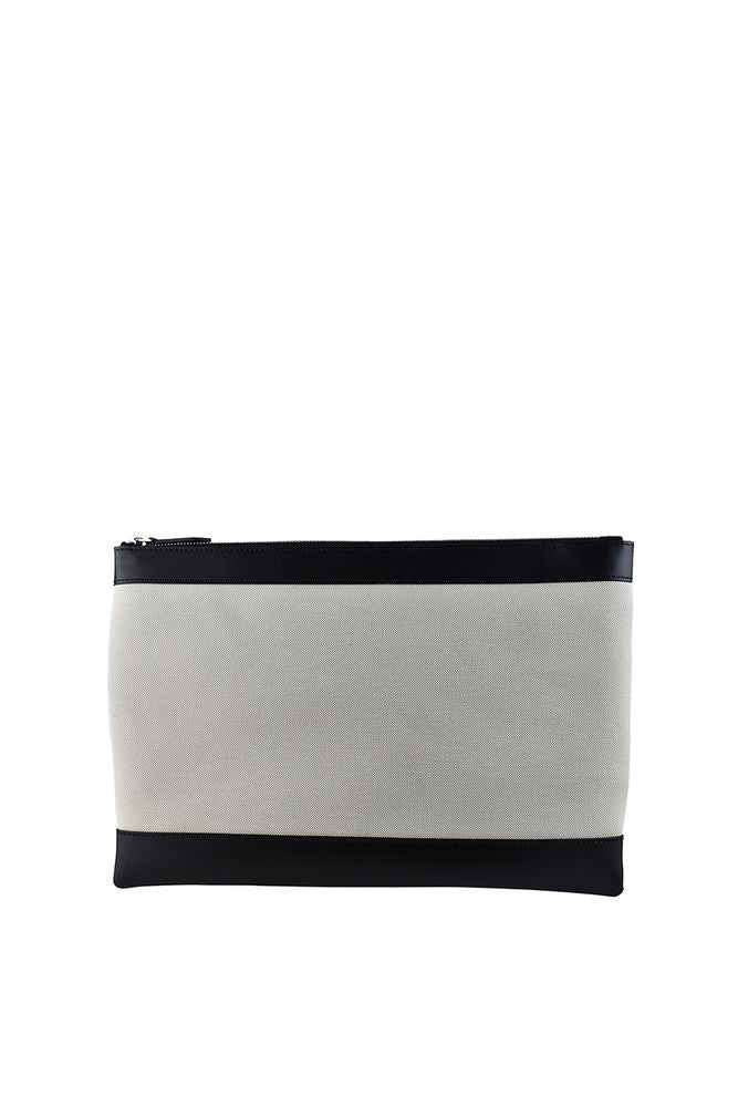 Balenciaga Light Beige Cotton Canvas Clutch Bag