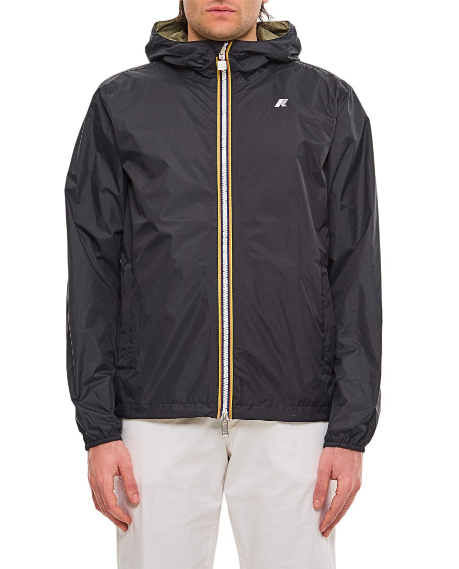 K-Way Black Hooded Zip Jacket