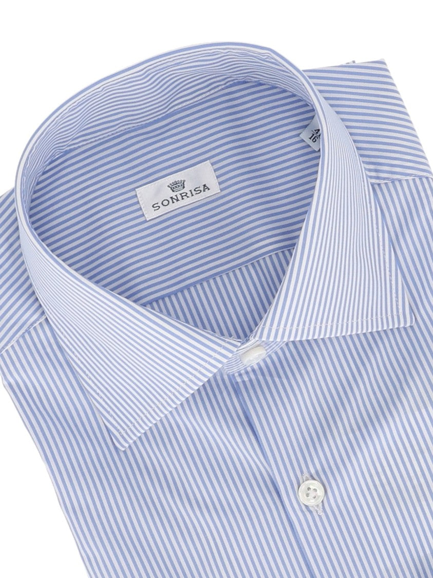 Sonrisa Classic Dress Shirt In Light Blue Stripe