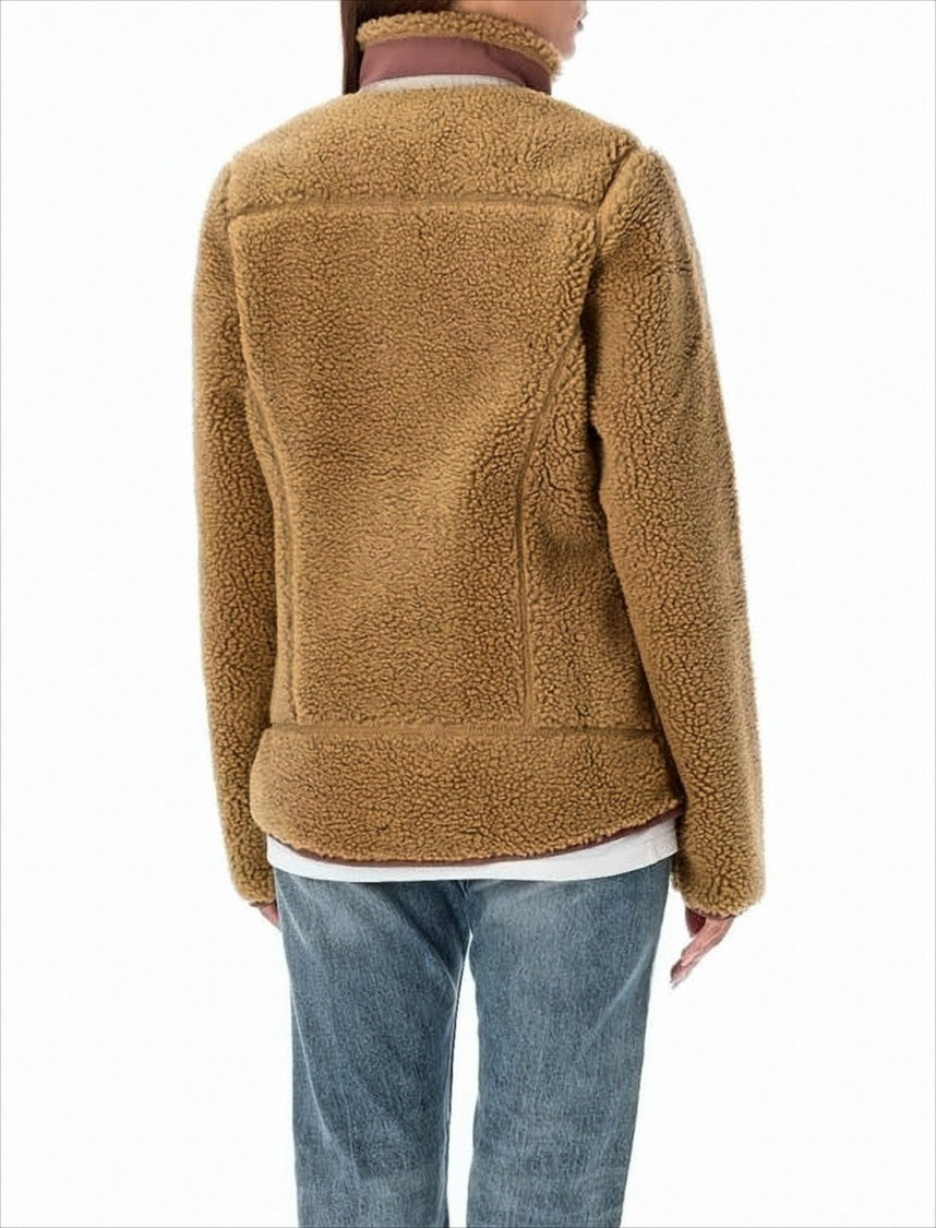 Patagonia Plush Fleece Jacket With Contrasting Pocket Detail