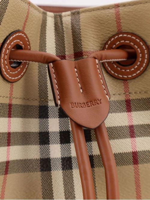 Burberry Multicolor Check Pattern Cotton Bucket Bag