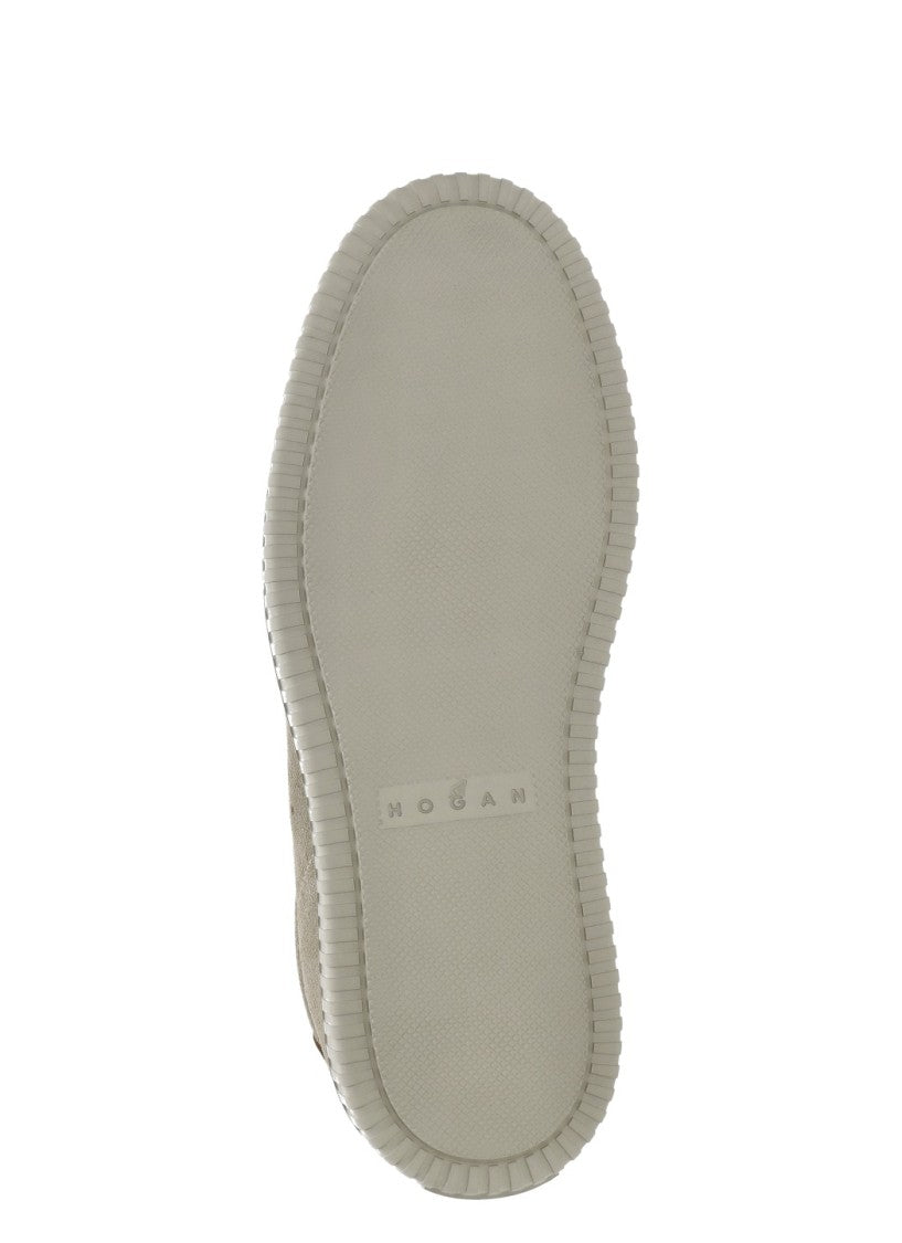 Hogan Beige Suede Low-Top Sneakers