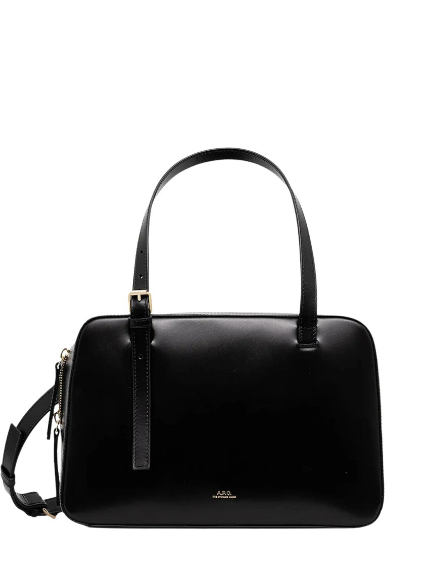 A.P.C. Burgundy Virginie Glossy Leather Shoulder Bag