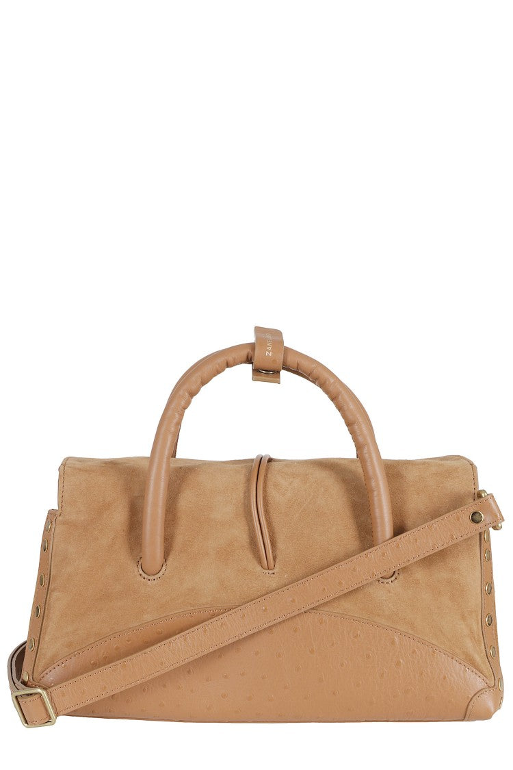 Zanellato Brown Dotta Zashmere S Suede Swivel Buckle Leather Shoulder Bag