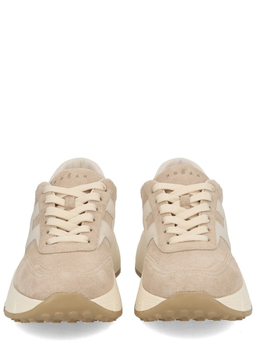 Hogan Neutrals Hi-Fi Suede Layered Sneakers