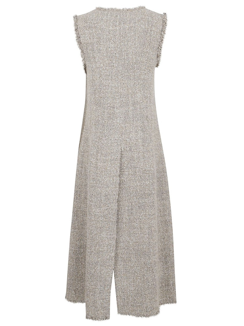 Charlott Textured Wool Waistcoat With Raw-Edge Detailing