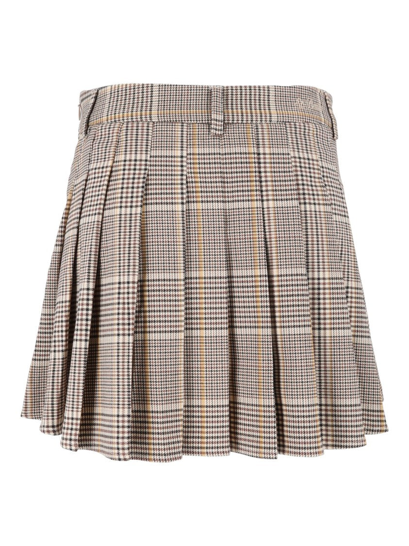 Mc2 Saint Barth Winter Pleated Tartan Mini Skirt