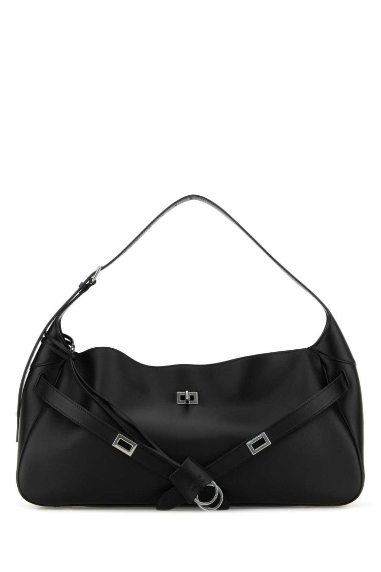 Balenciaga Black Leather Medium Bel Air Shoulder Bag