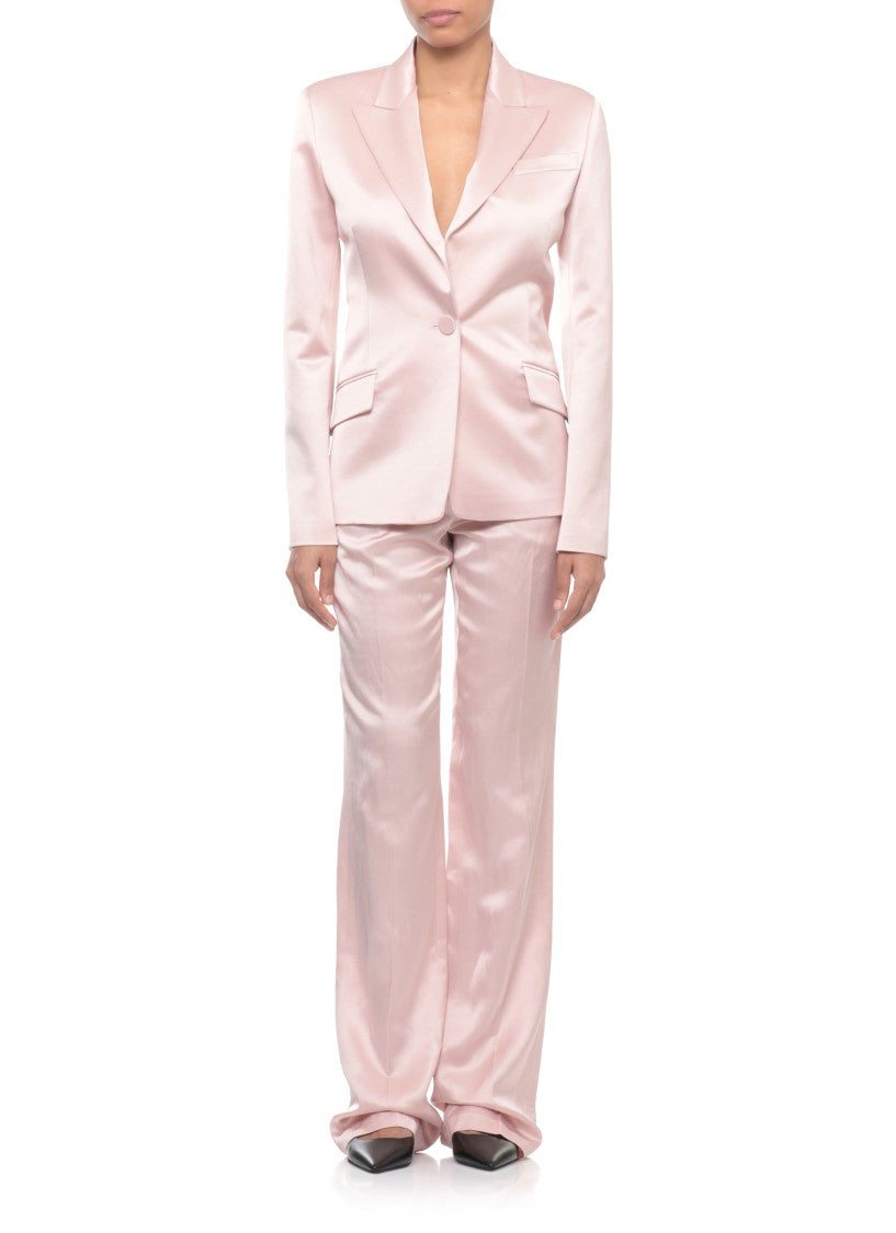 The Andamane Pink Bianca Satin Blazer