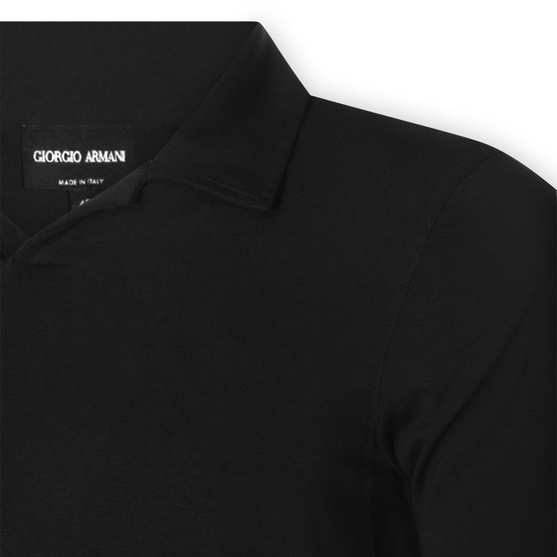 Giorgio Armani Black Cotton Polo Shirt